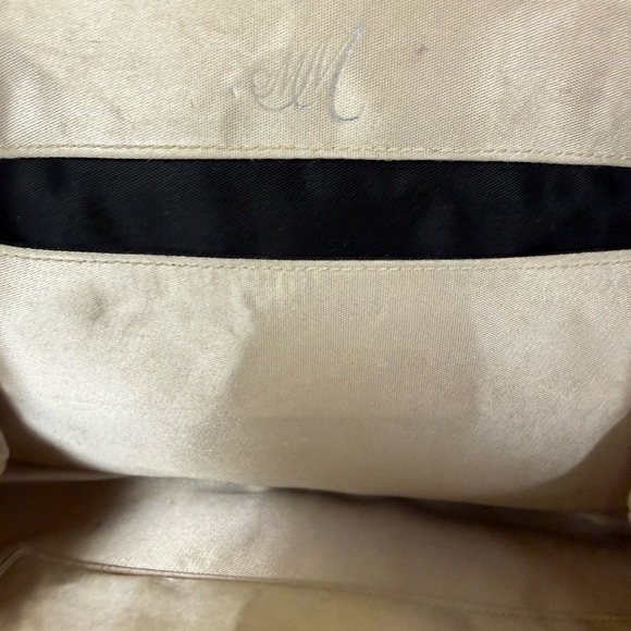 Vintage Morris Moskowitz MM Black Satin Clutch with Bow & Rhinestone Kiss Lock - Picture 8 of 9